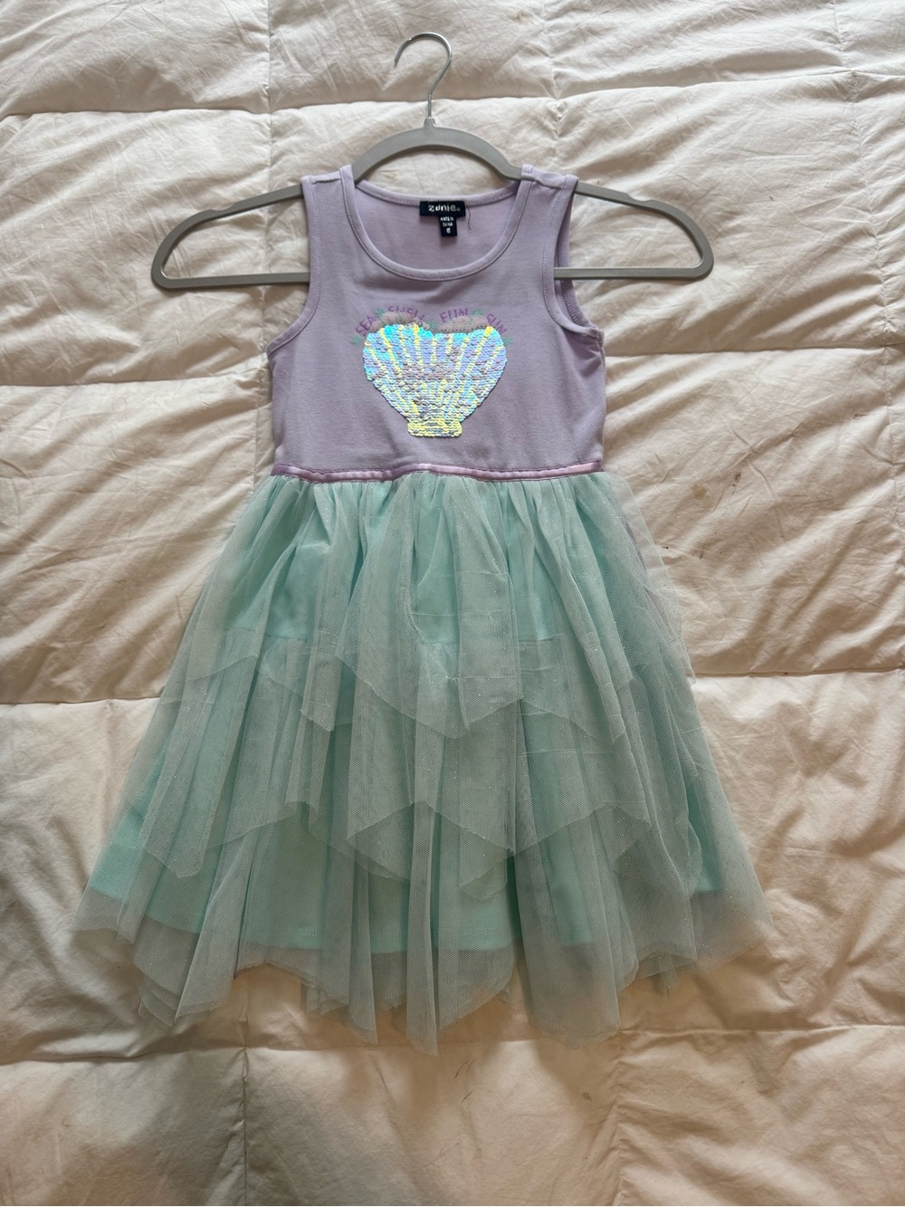 Zunie Lavender Tank Top Dress with Mint Tulle Skirt